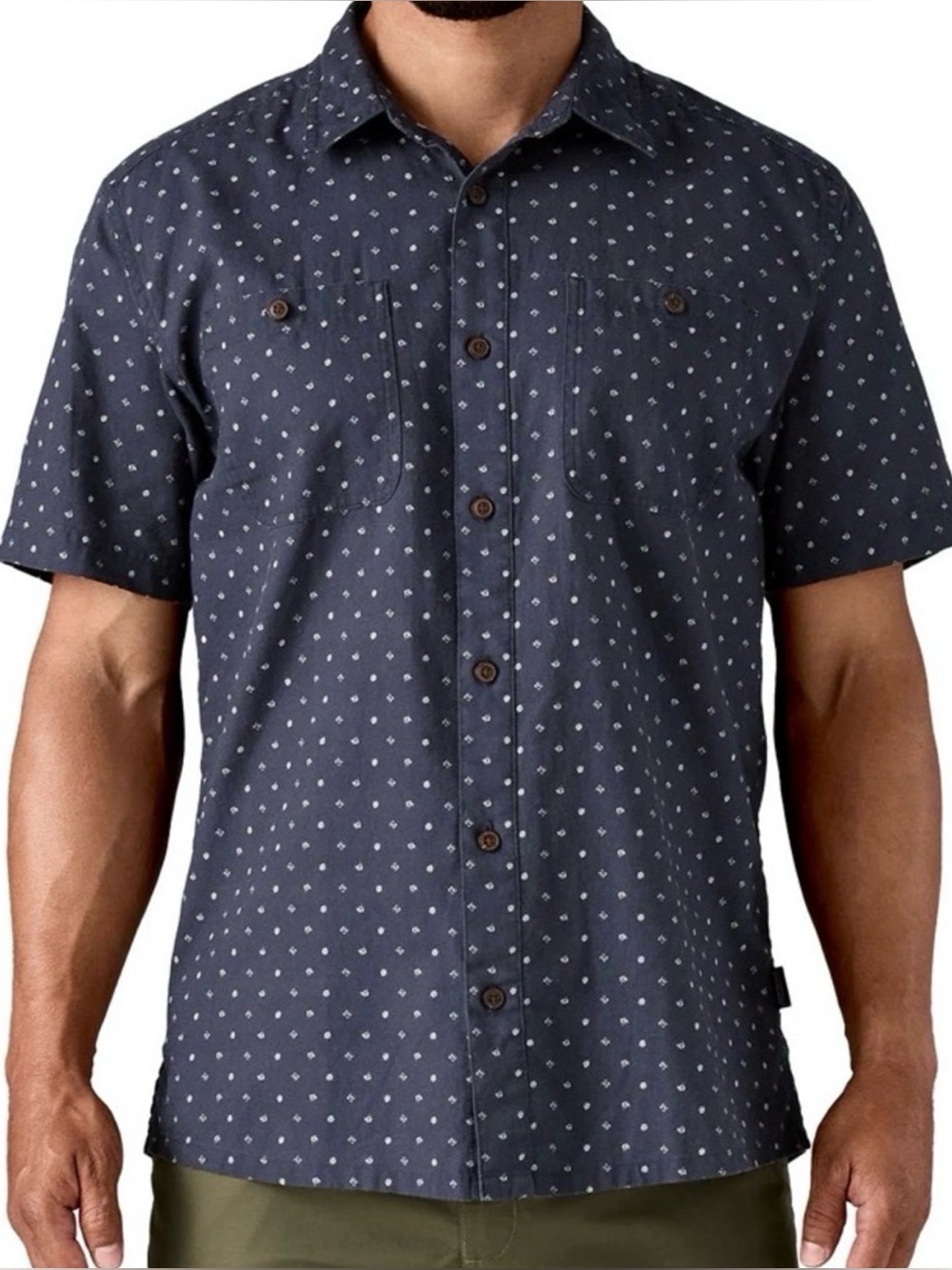 Patagonia Men's Back Step Shirt Cotton Hemp Blend Sunken Blue Style #53139 XL